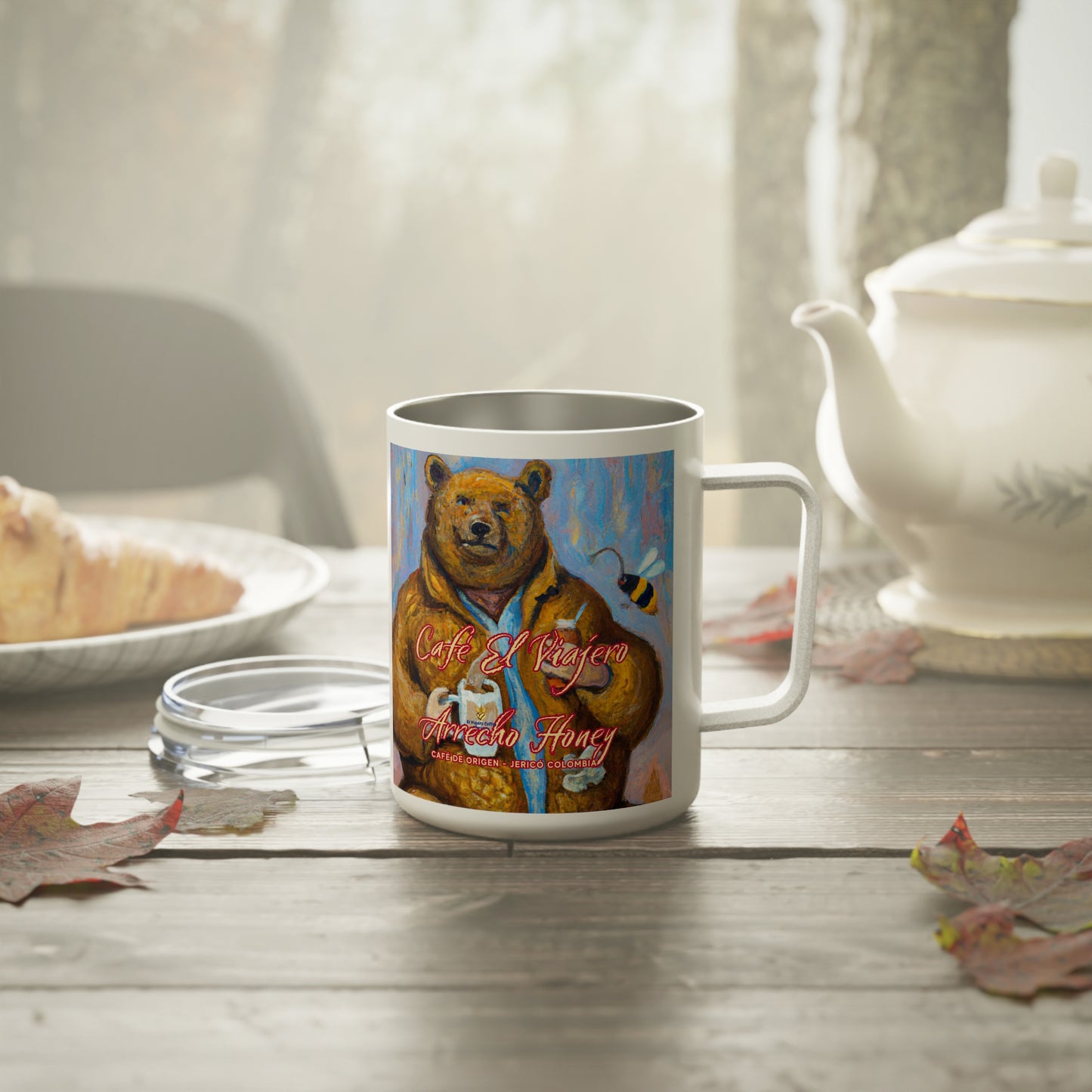 Arrecho Honey Bear - Insulated Coffee Mug, 10oz