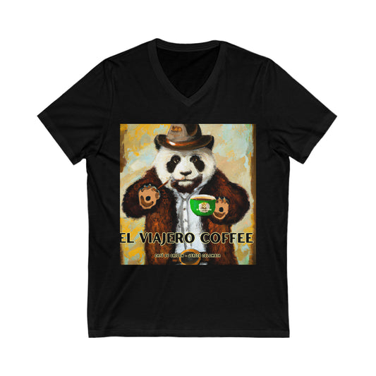 El Viajero Coffee - Cool Coffee Panda - V Neck