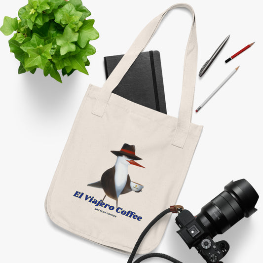 El Viajero Coffee Mascot - Organic Canvas Tote Bag