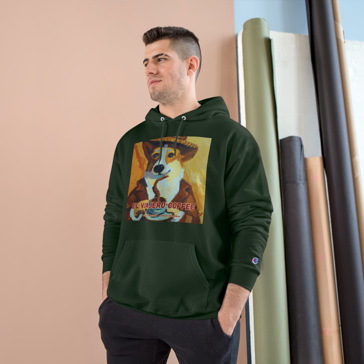 Caffeinated Corgi Champion Hoodie - El Viajero Coffee Lovers