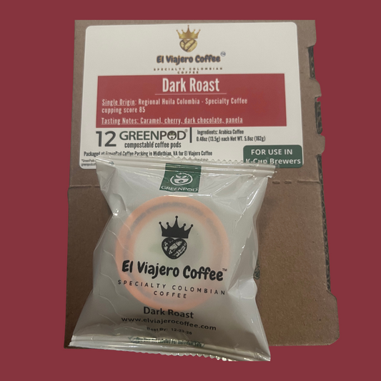 Dark Roast Coffee Pods - Bold Compostable Colombian Coffee