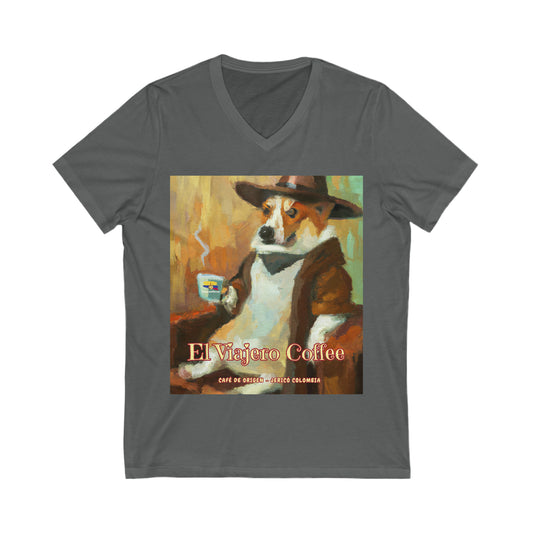 El Viajero Coffee - Cool Coffee Corgi - V Neck