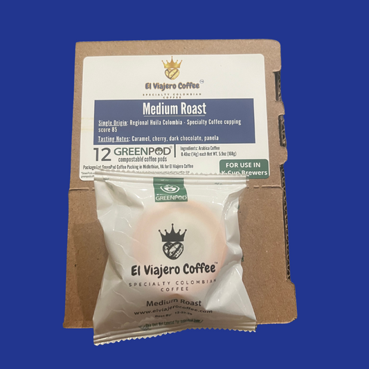 Colombian Medium Roast Coffee Pods | El Viajero Coffee
