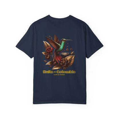 Free Shipping - Coffee Hummingbird Unisex T-shirt - El Viajero Huila Dark Colibri