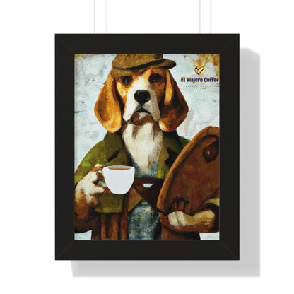 Vertical Poster - El Viajero Coffee - Caffeine Beagle Wall Art Print