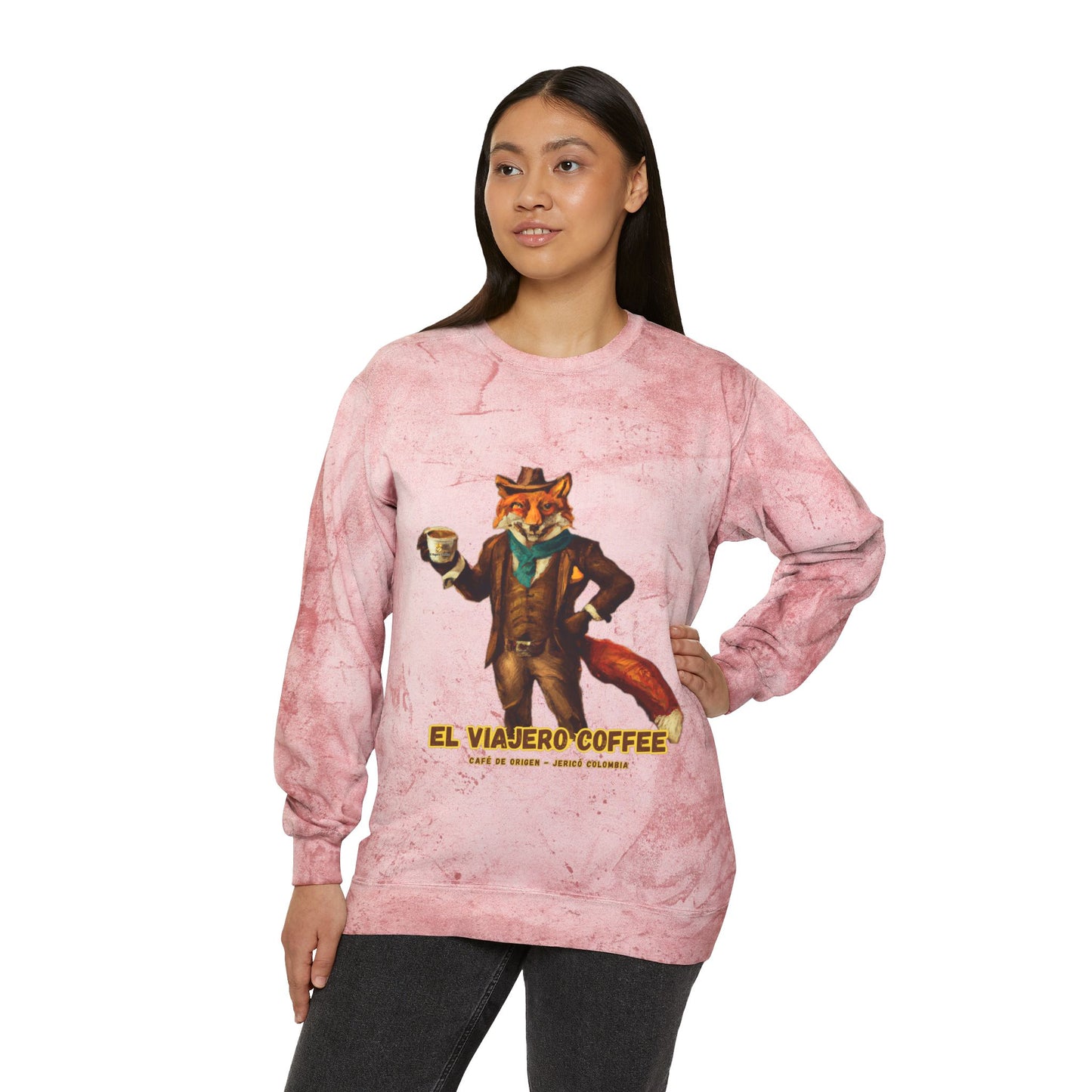 Fox Design Unisex Color Blast Sweatshirt - El Viajero Coffee Theme