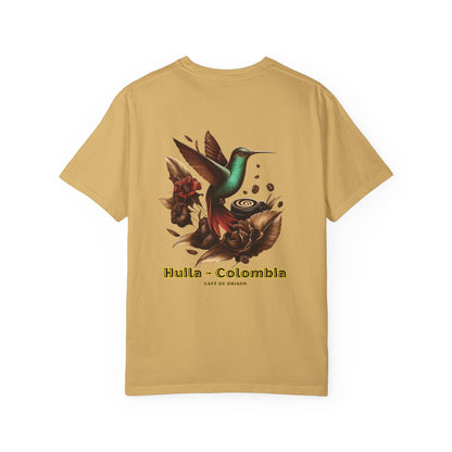 Free Shipping - Coffee Hummingbird Unisex T-shirt - El Viajero Huila Dark Colibri