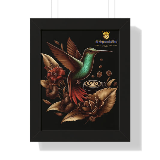 Vertical Poster - El Viajero Coffee - Huila hummingbird