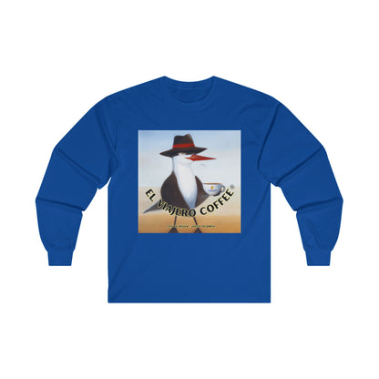 Long Sleeve Tee - El Viajero Coffee Mascot, The Stylish Arctic Tern Design