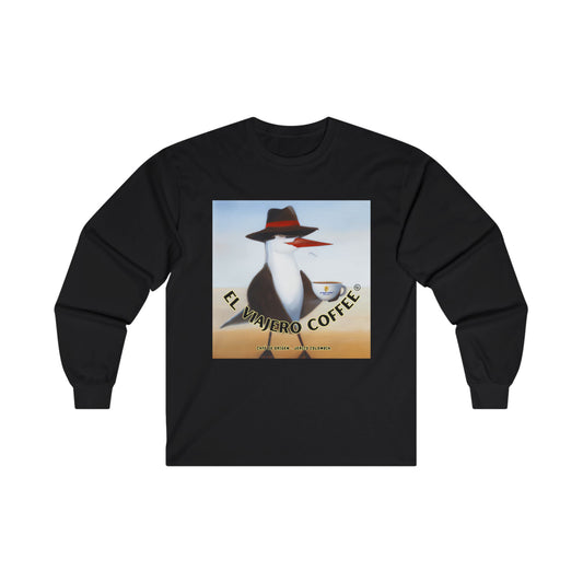 Long Sleeve Tee - El Viajero Coffee Mascot, The Stylish Arctic Tern Design