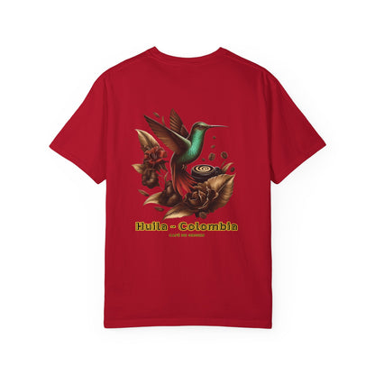 Free Shipping - Coffee Hummingbird Unisex T-shirt - El Viajero Huila Dark Colibri