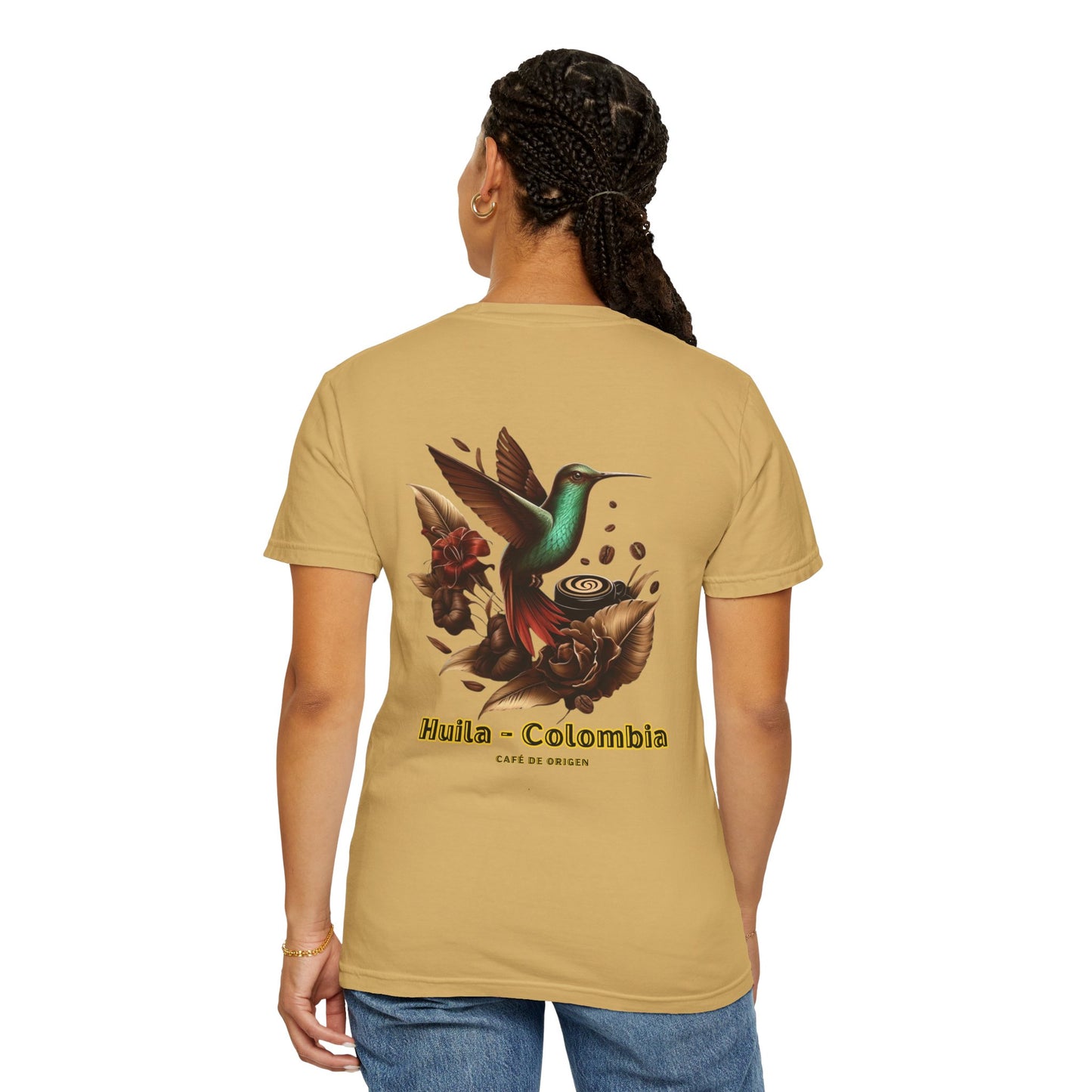 Free Shipping - Coffee Hummingbird Unisex T-shirt - El Viajero Huila Dark Colibri