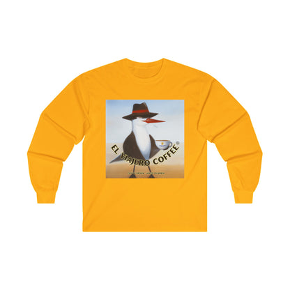 Long Sleeve Tee - El Viajero Coffee Mascot, The Stylish Arctic Tern Design