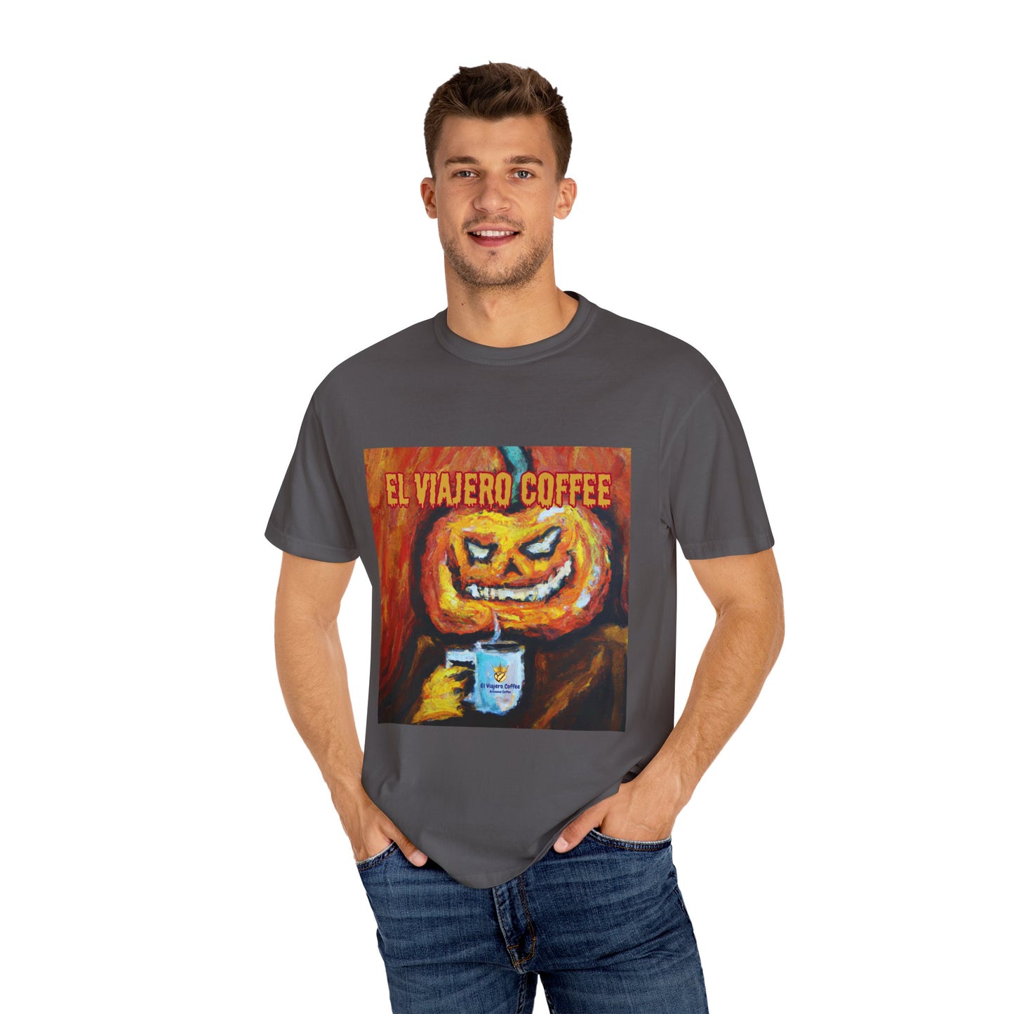 El Viajero Coffee Halloween Jack O'Lantern T-shirt