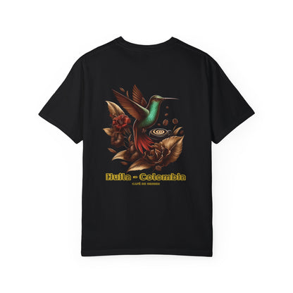 Free Shipping - Coffee Hummingbird Unisex T-shirt - El Viajero Huila Dark Colibri