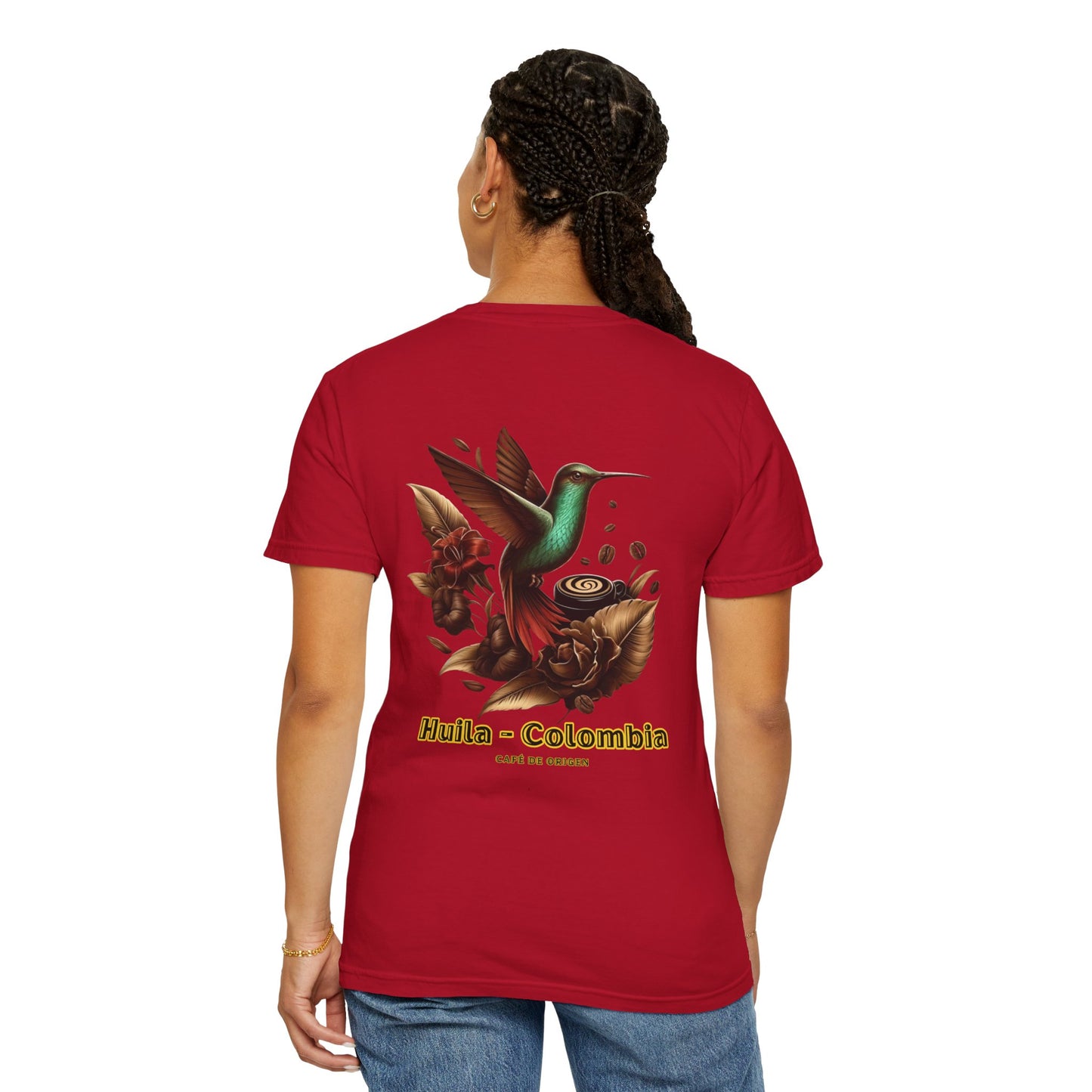 Free Shipping - Coffee Hummingbird Unisex T-shirt - El Viajero Huila Dark Colibri