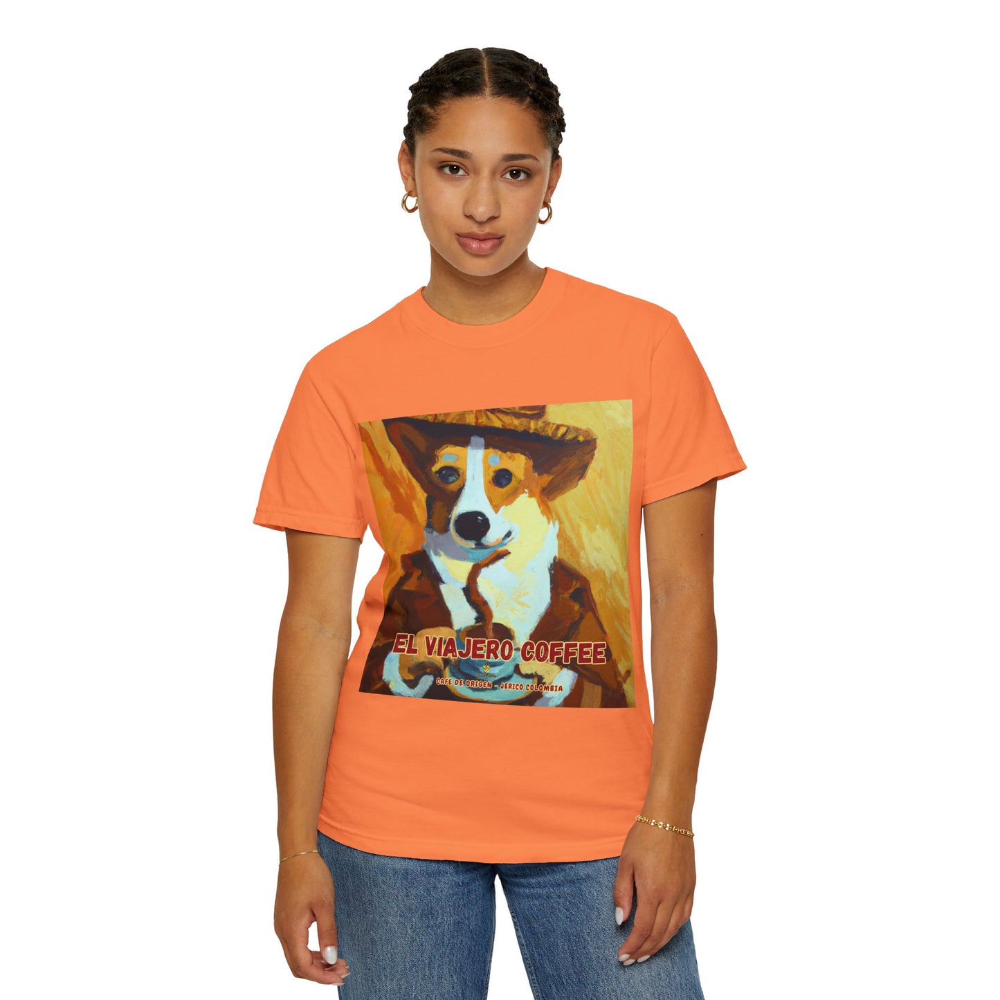 El Viajero Coffee - Caffeinated Corgi - T-shirt