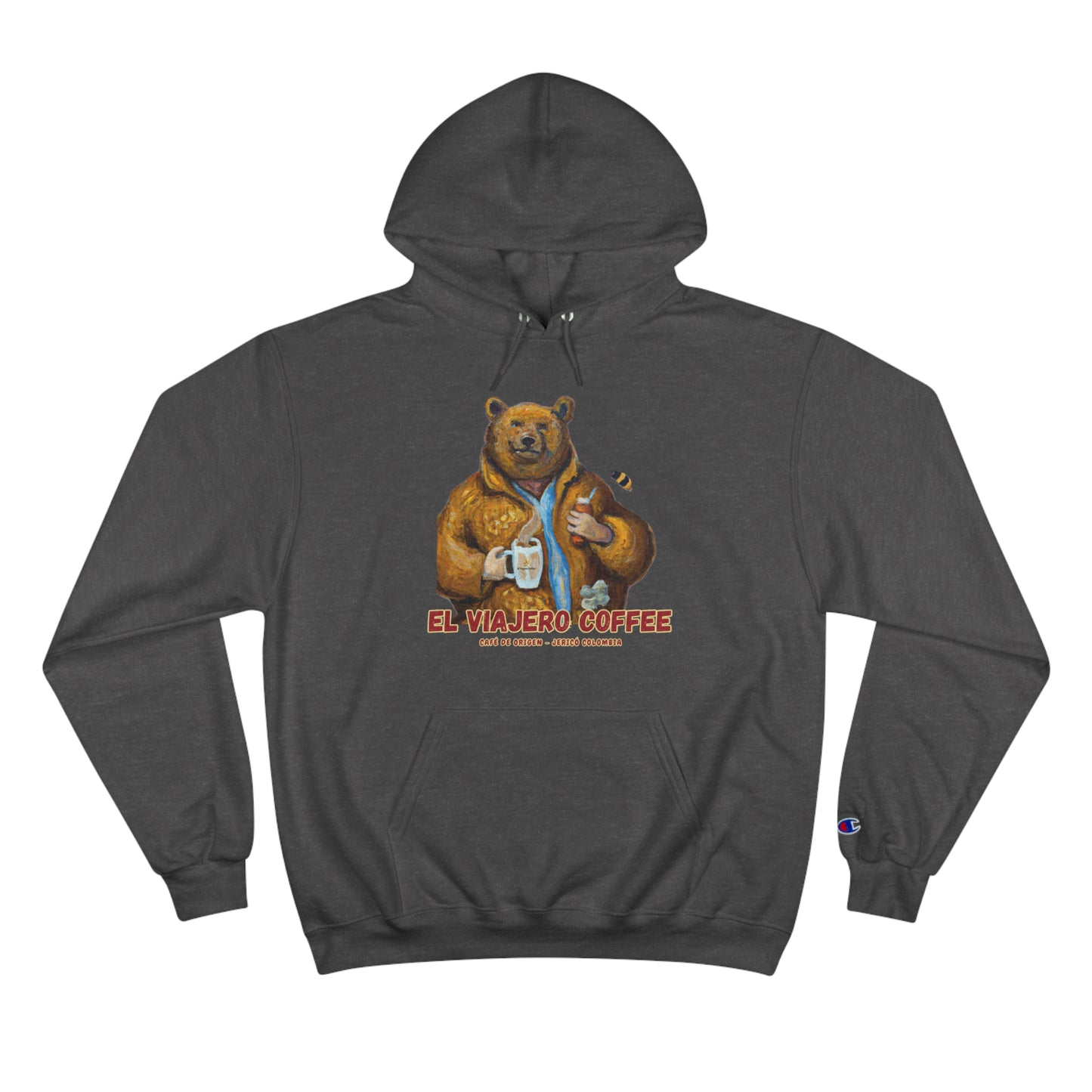 Champion Hoodie - Honey Bear El Viajero Coffee Design