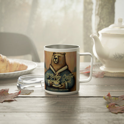 Arrecho Dark Bear - Insulated Coffee Mug, 10oz