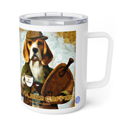 Coffee Mug - El Viajero Coffee Beagle, Distinguished Beagle Design, 10oz Insulated