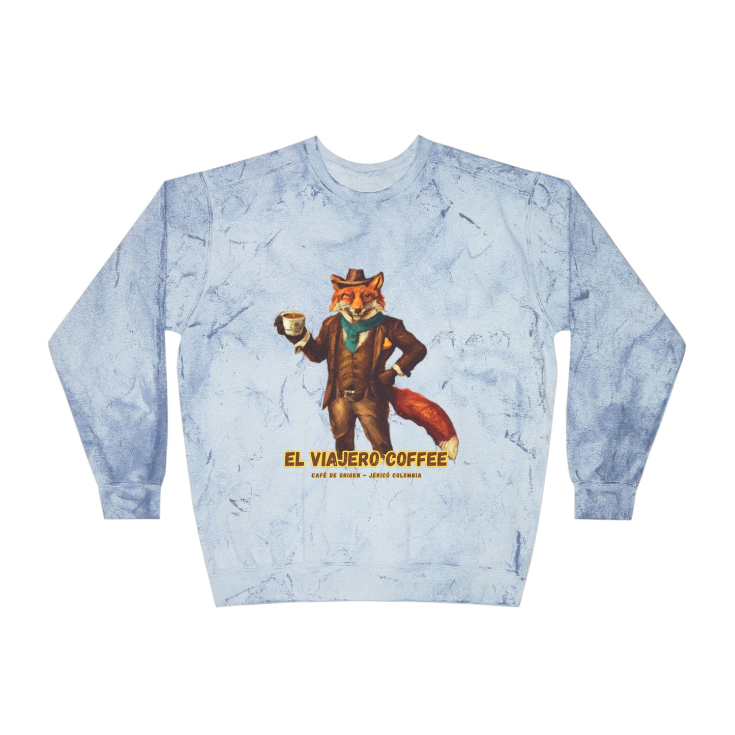 Fox Design Unisex Color Blast Sweatshirt - El Viajero Coffee Theme