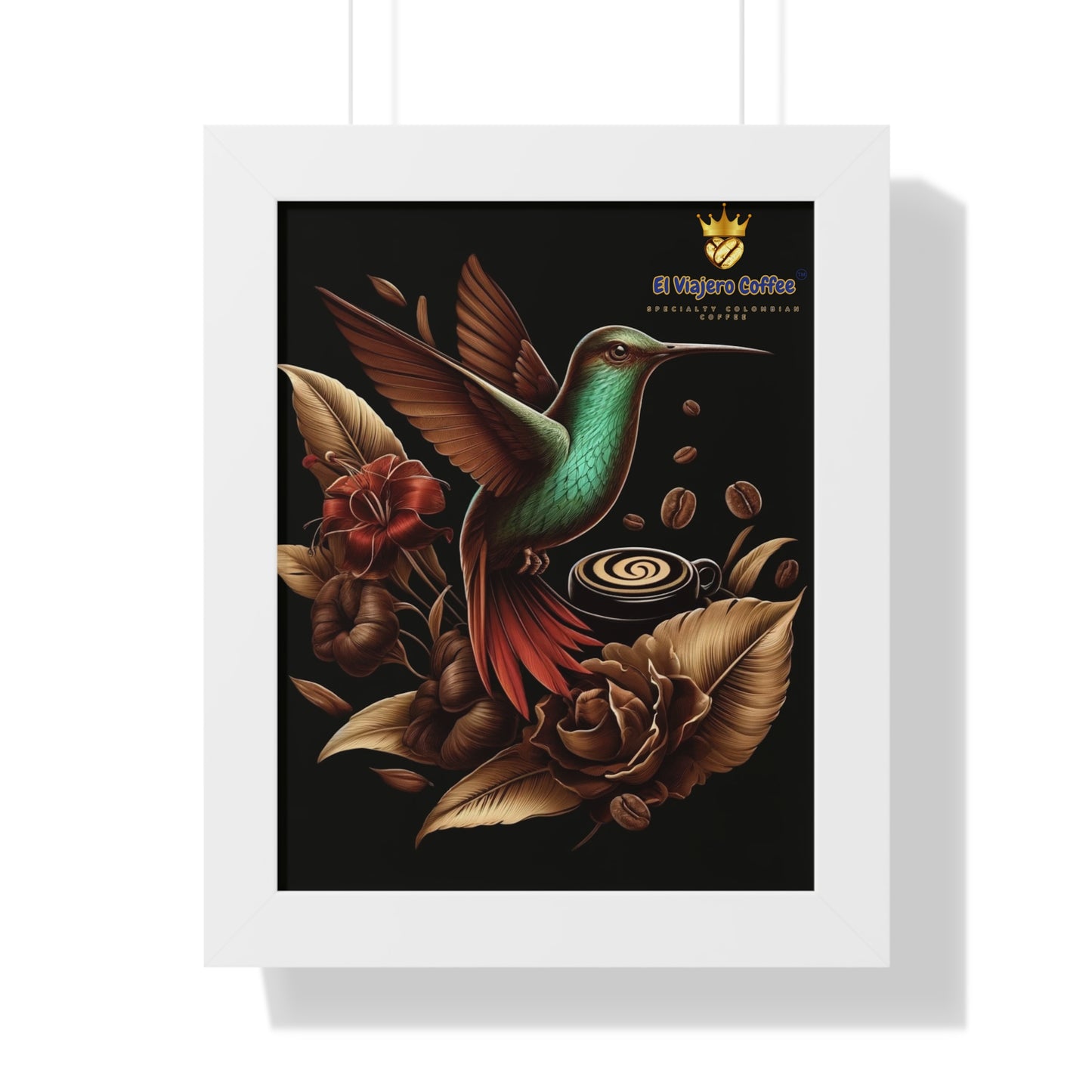 Vertical Poster - El Viajero Coffee - Huila hummingbird