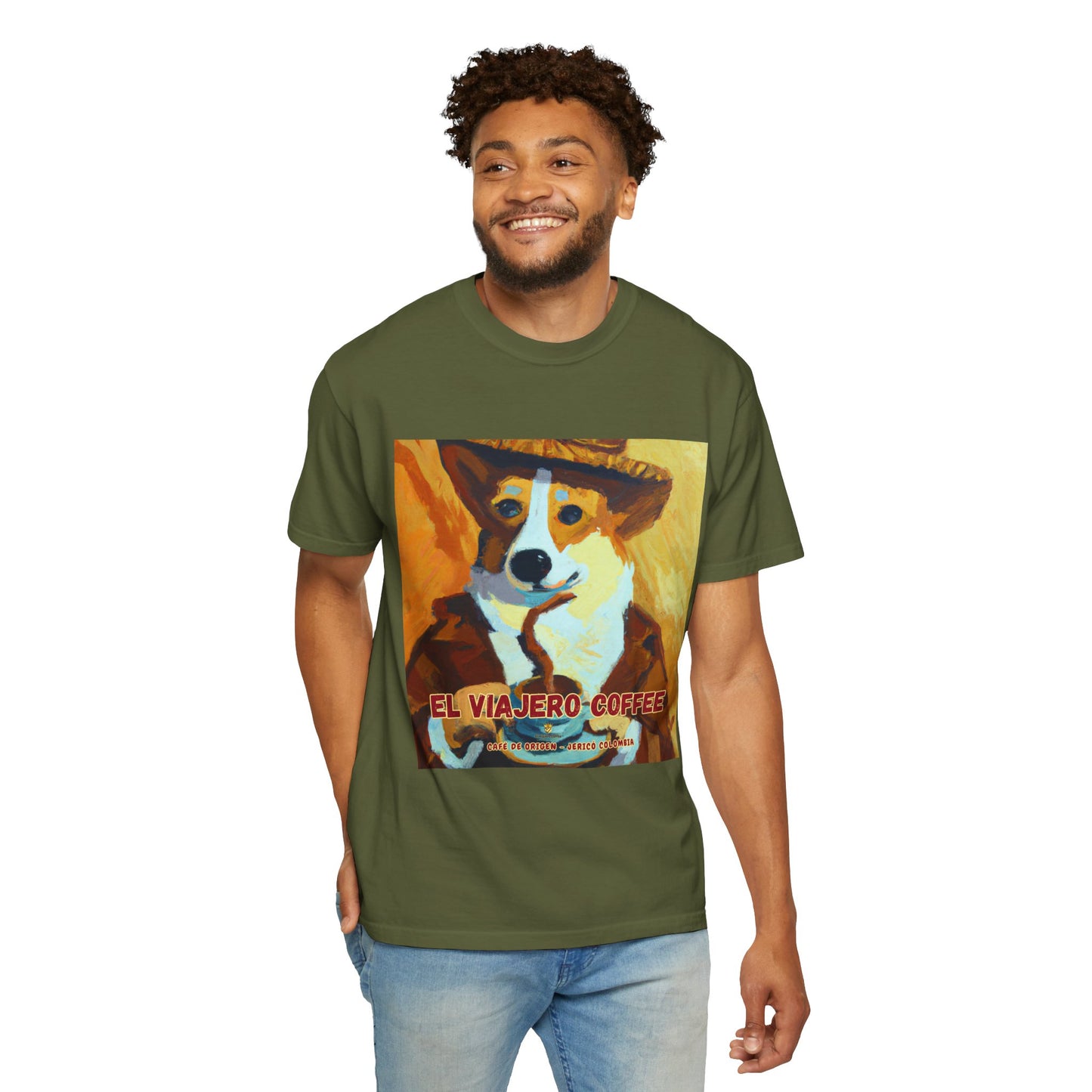 El Viajero Coffee - Caffeinated Corgi - T-shirt