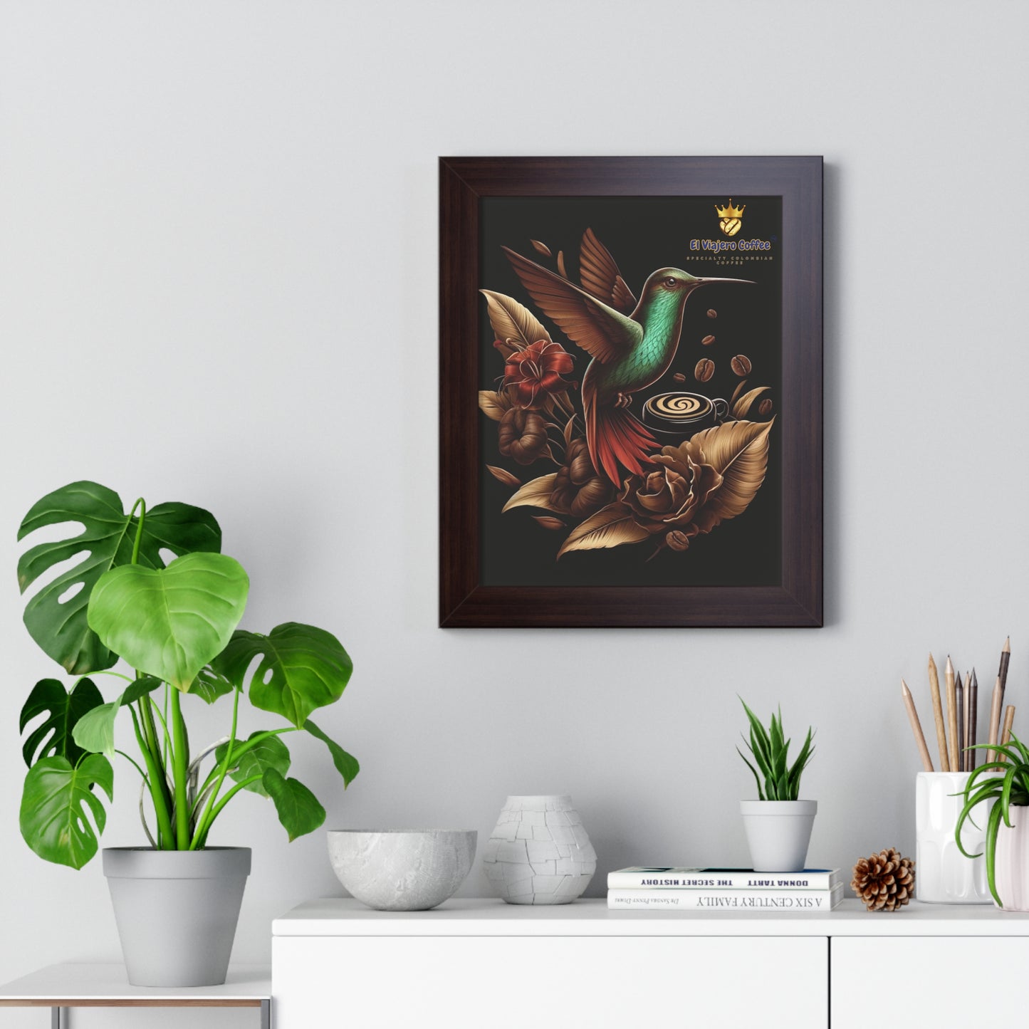 Vertical Poster - El Viajero Coffee - Huila hummingbird