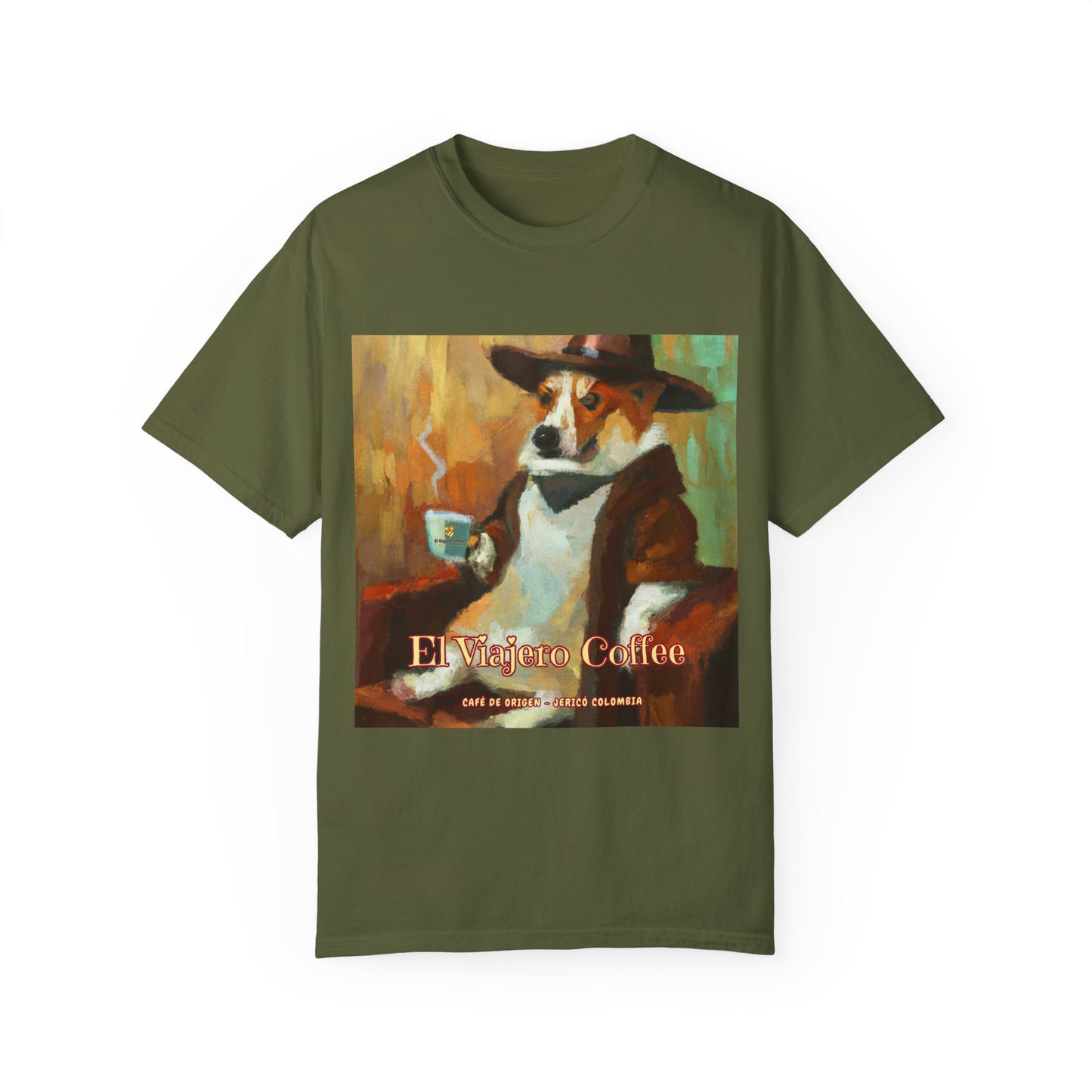 El Viajero Coffee - Cool Coffee Corgi - T shirt