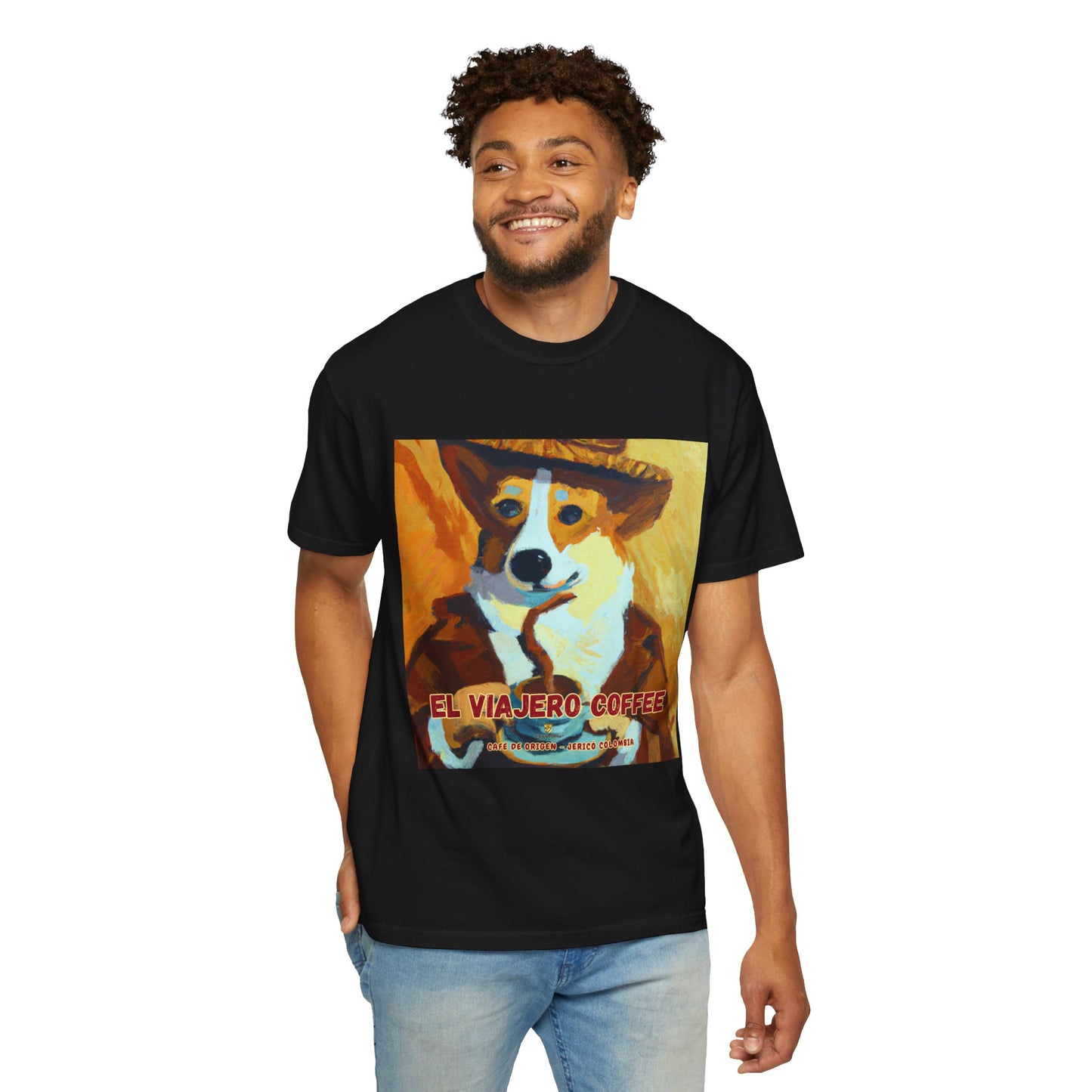 El Viajero Coffee - Caffeinated Corgi - T-shirt