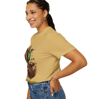 Coffee Hummingbird Unisex T-shirt - El Viajero Huila Dark Colibri - Front design