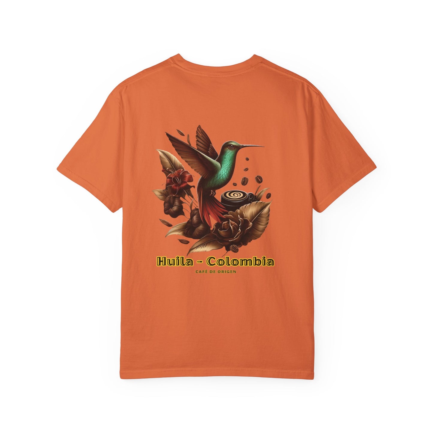 Free Shipping - Coffee Hummingbird Unisex T-shirt - El Viajero Huila Dark Colibri