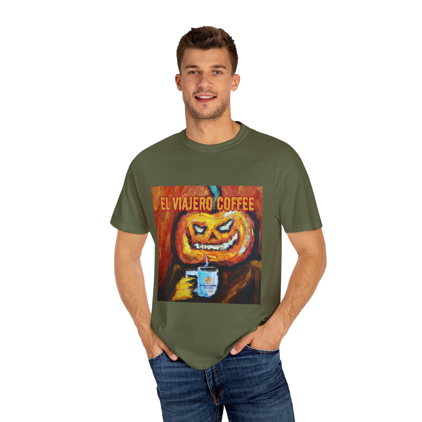 El Viajero Coffee Halloween Jack O'Lantern T-shirt