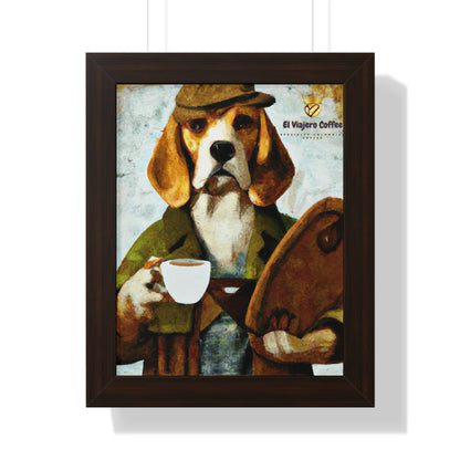 Vertical Poster - El Viajero Coffee - Caffeine Beagle Wall Art Print