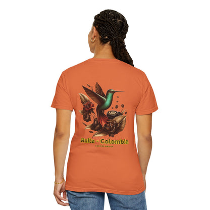 Free Shipping - Coffee Hummingbird Unisex T-shirt - El Viajero Huila Dark Colibri