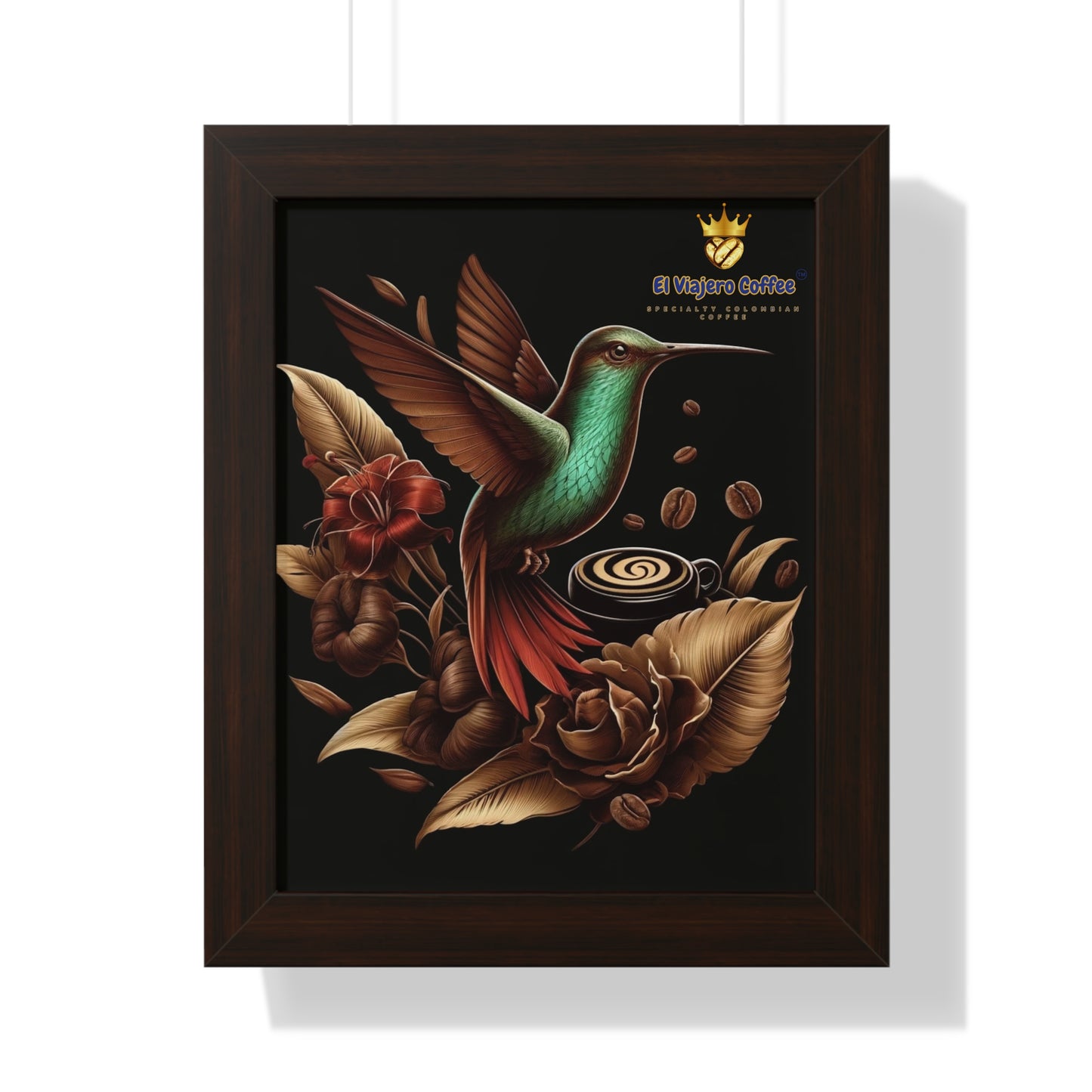 Vertical Poster - El Viajero Coffee - Huila hummingbird