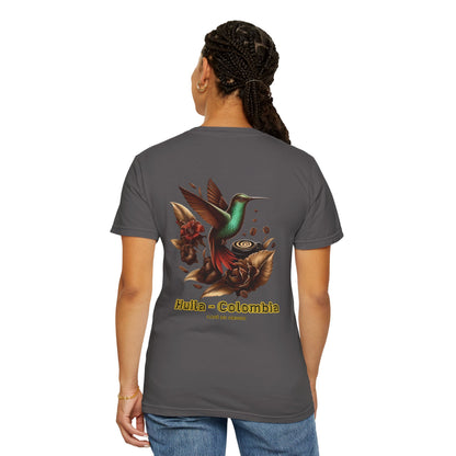Free Shipping - Coffee Hummingbird Unisex T-shirt - El Viajero Huila Dark Colibri