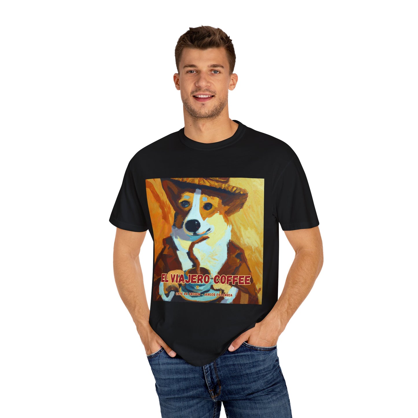 El Viajero Coffee - Caffeinated Corgi - T-shirt