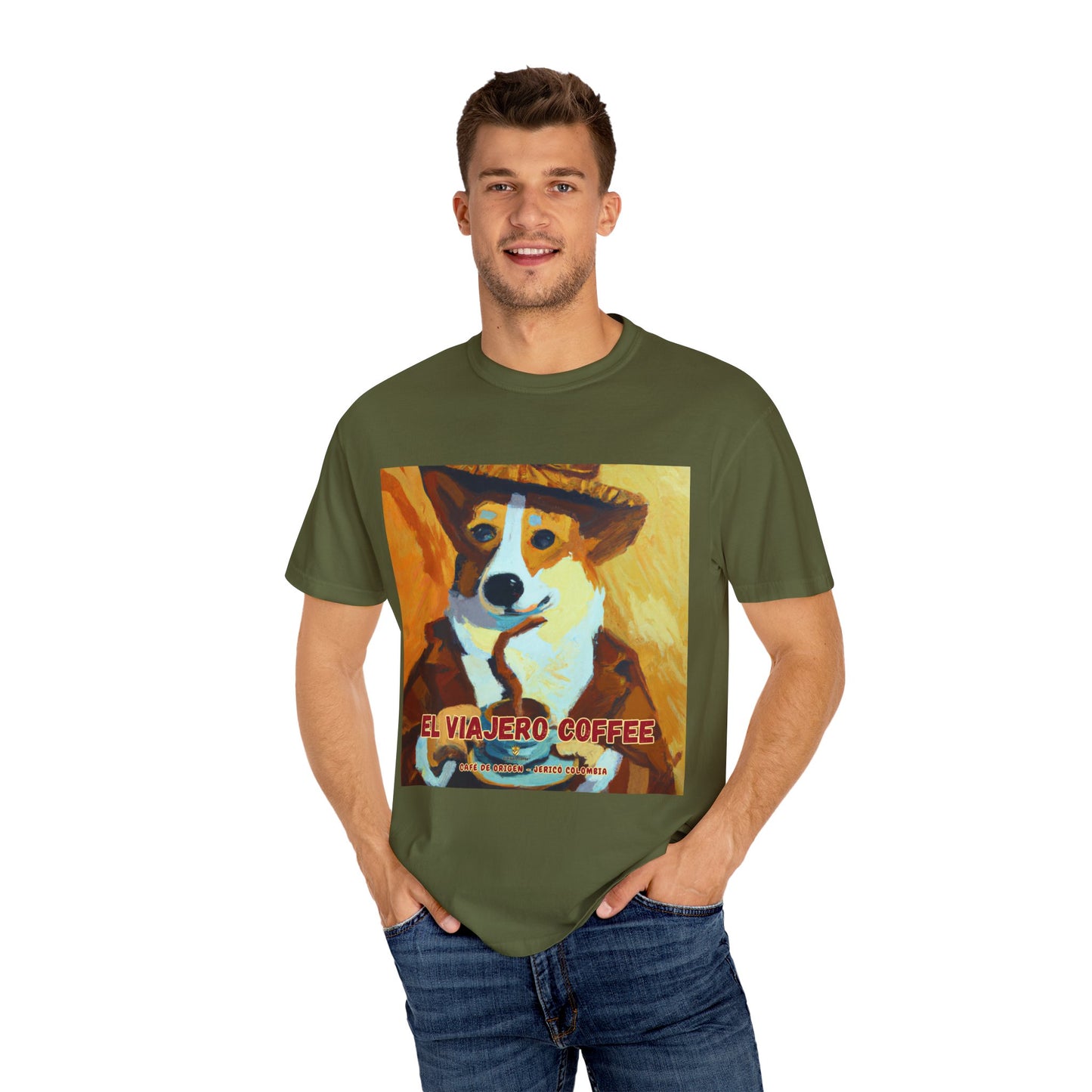 El Viajero Coffee - Caffeinated Corgi - T-shirt